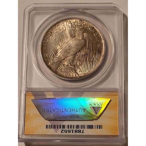 1922 Peace Silver Dollar VAM-52 R5 MS62 ANACS Toned - Picture 2 of 4
